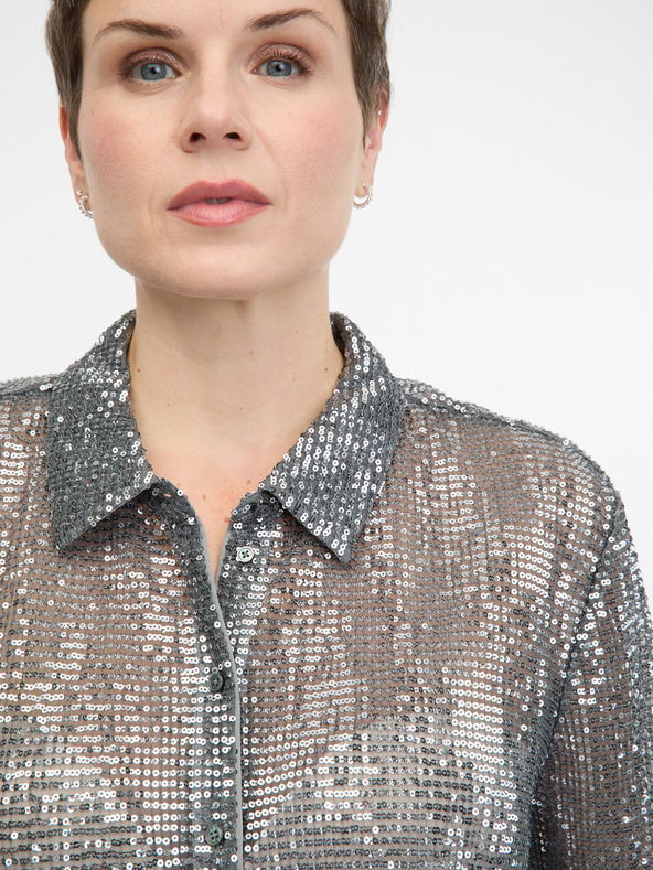 Orsay Strieborná dámska blúzka s golierom ORSAY