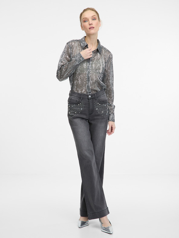 Orsay Strieborná dámska blúzka s golierom ORSAY