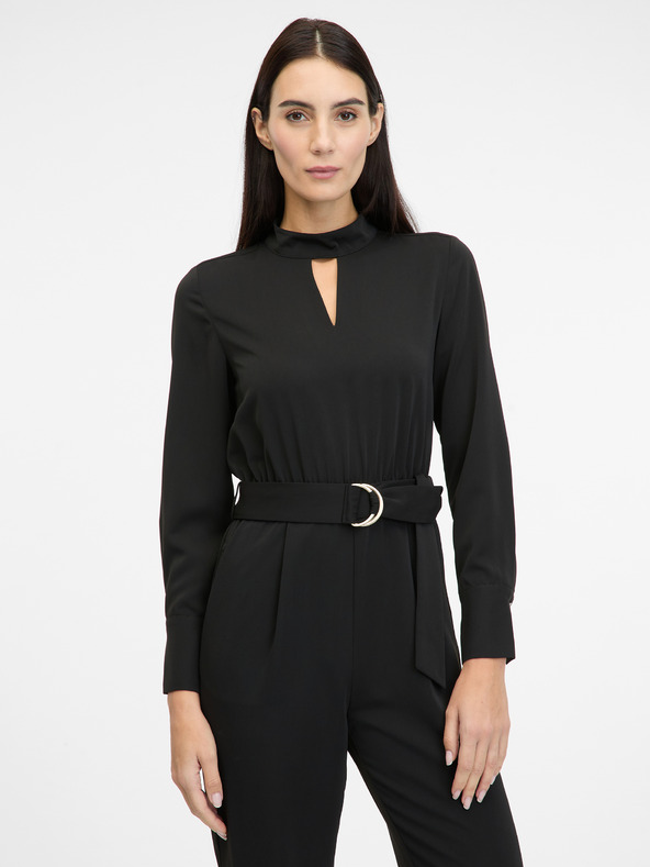 Orsay Čierny dámsky overal s dlhým rukávom ORSAY