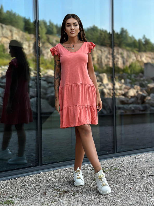 Edoti Dámske mini šaty DLR106 - ružové OTHER