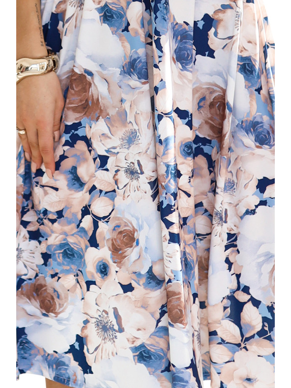 numoco Dámske šaty s výstrihom a krátkym rukávom