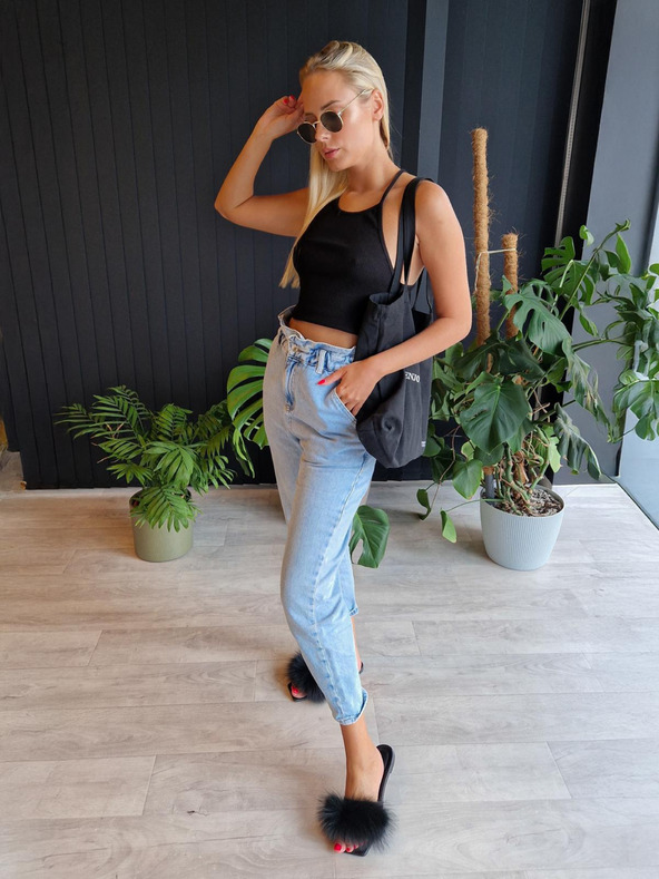 Edoti Dámsky pruhovaný top SLR088 - čierny OTHER