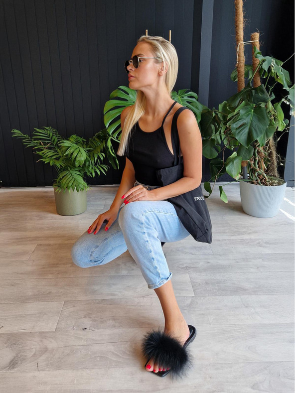 Edoti Dámsky pruhovaný top SLR088 - čierny OTHER