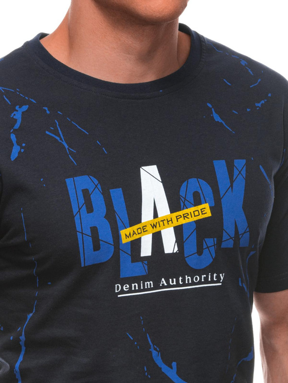 Edoti Pánske tričko s potlačou S2028 - tmavomodré OTHER