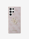 Guess PU 4G Metal Logo Zadní Kryt pro Samsung Galaxy S24 Ultra Pink Obal na telefón