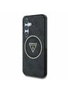 Guess IML 4G Glitter and Triangle Logo MagSafe Zadní Kryt pro Samsung Galaxy S25 Black Obal na telefón