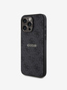 Guess PU Leather 4G Colored Ring MagSafe Zadní Kryt pro iPhone 15 Pro Black Obal na telefón