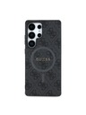 Guess PU Leather 4G Colored Ring MagSafe Zadní Kryt pro Samsung Galaxy S25 Ultra Black Obal na telefón