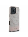 Guess PU 4G Stripe Zadní Kryt pro iPhone 16 Pro Pink Obal na telefón