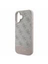Guess PU 4G Stripe Zadní Kryt pro iPhone 16 Pink Obal na telefón