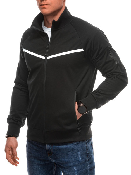 Edoti Pánska mikina na zips B1708 - čierna OTHER