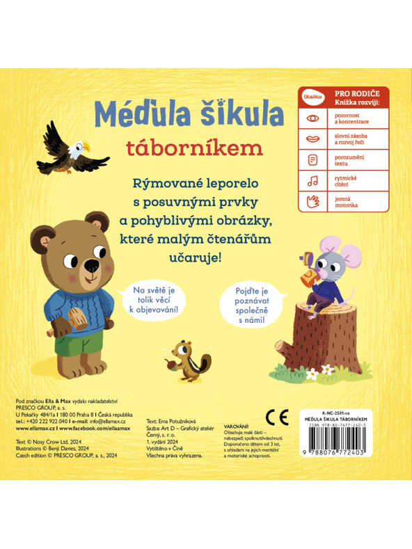 BAAGL  MEDVEDÍK ŠIKOVNÝ TÁBORNÍKOM – Obrázky s pohyblivými prvkami