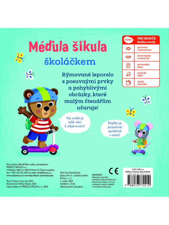 BAAGL  MEDVEDÍK ŠIKOVNÝ ŠKOLÁKOM – Obrázky s pohyblivými prvkami