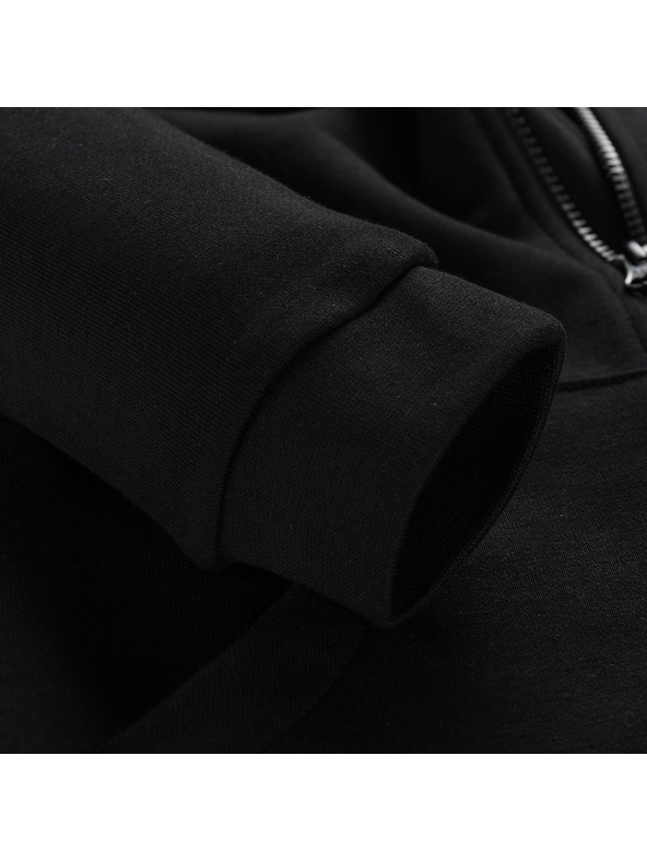 ALPINE PRO Detská bavlnená mikina s kapucou ALPINE PRO LOKKO čierna