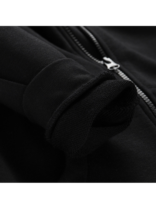 ALPINE PRO Detská bavlnená mikina s kapucou ALPINE PRO LOKKO čierna