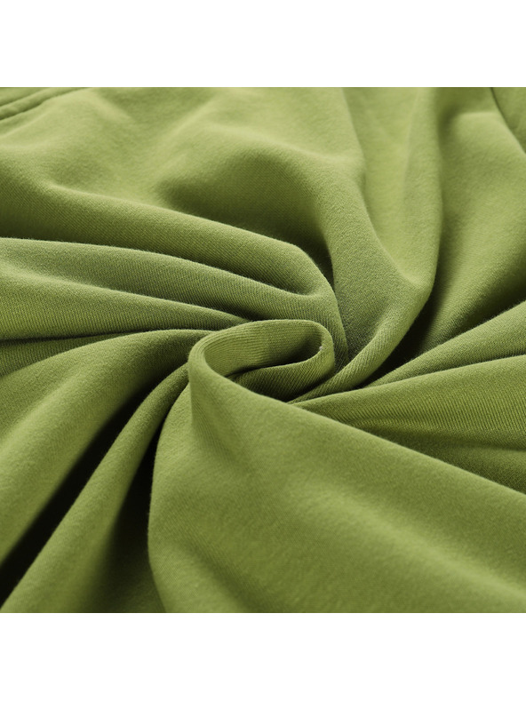 ALPINE PRO Pánska bavlnená mikina s kapucou ALPINE PRO LOKK turtle green