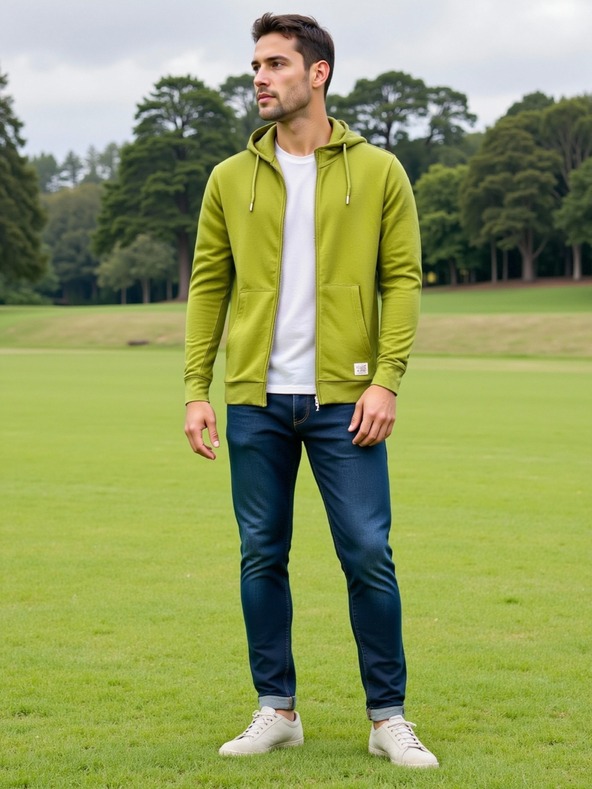 ALPINE PRO Pánska bavlnená mikina s kapucou ALPINE PRO LOKK turtle green