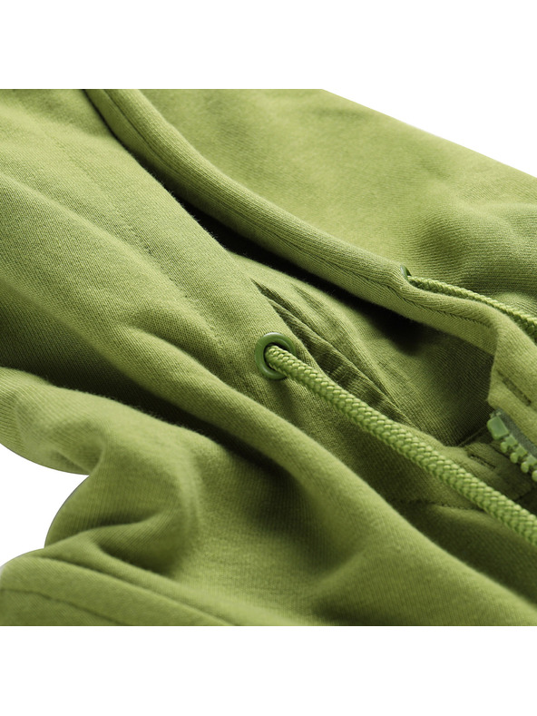 ALPINE PRO Pánska bavlnená mikina s kapucou ALPINE PRO LOKK turtle green