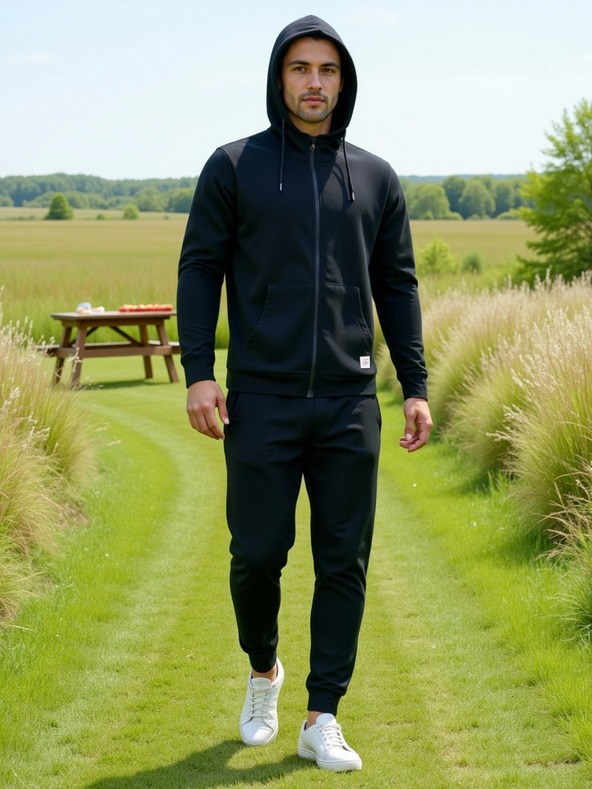 ALPINE PRO Pánska bavlnená mikina s kapucou ALPINE PRO LOKK black