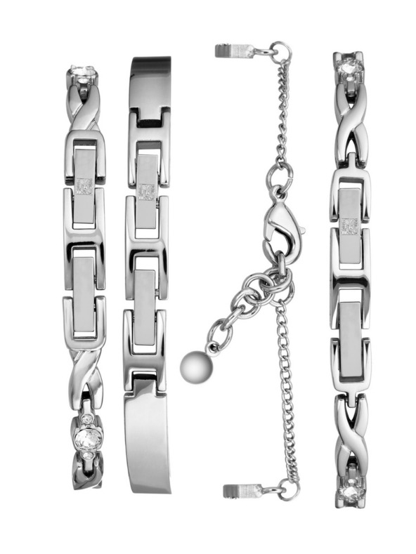 Anne Klein Strieborná dámska súprava hodiniek a šperkov Anne Klein