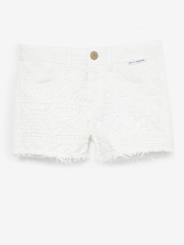 Desigual Biele dievčenské šortky Desigual Guitarra