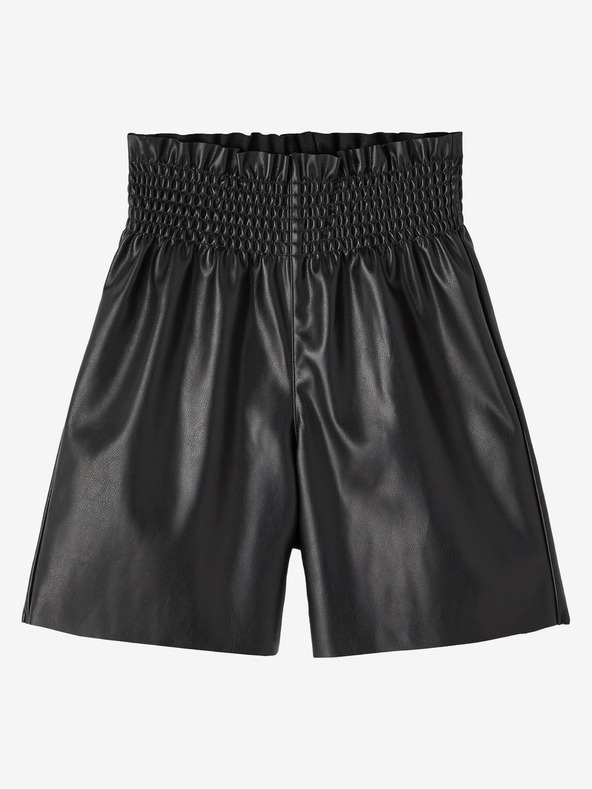 name it Čierne dievčenské kožené šortky name it Flarita