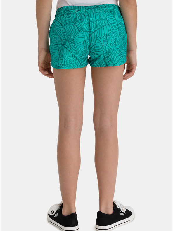 Sam 73 Tyrkysové dievčenské vzorované šortky s vreckami SAM 73