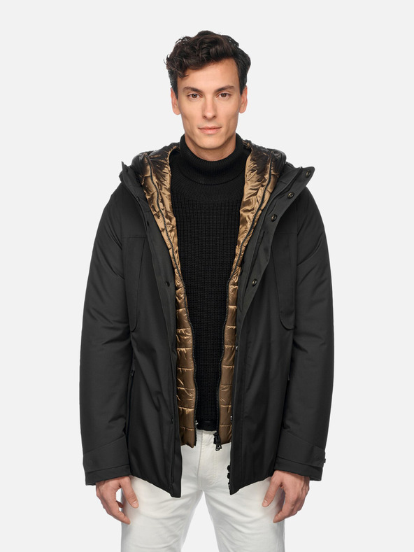 Geox Čierna pánska bunda Geox Terrestre Abx