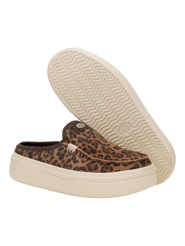 Hey Dude Dámske papuče na platforme s leopardím vzorom Hey Dude