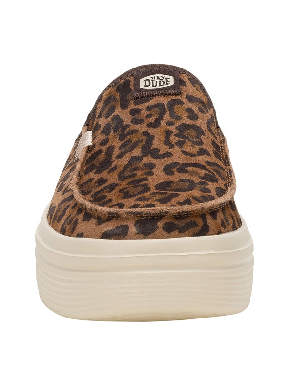 Hey Dude Dámske papuče na platforme s leopardím vzorom Hey Dude