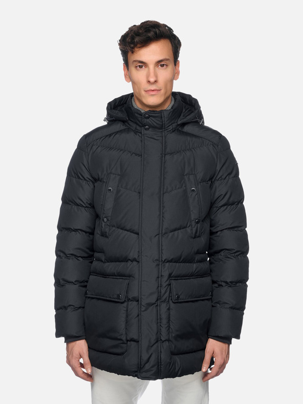 Geox Tmavomodrá pánska bunda Geox Leitan