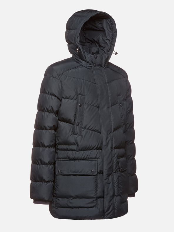 Geox Tmavomodrá pánska bunda Geox Leitan