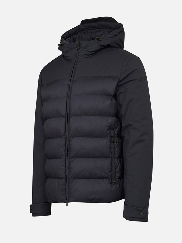 Geox Čierna pánská prešívaná bunda Geox Sapienza