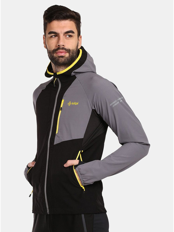 Kilpi Sivo-čierna pánska bežecká bunda Kilpi BALEO-M