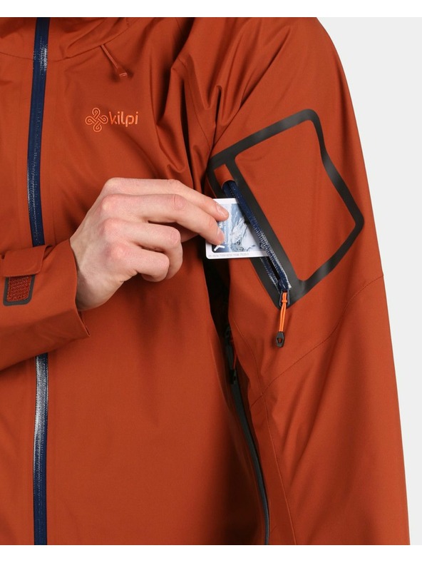 Kilpi Pánska hardshellová nepremokavá bunda Kilpi MAMBA-M Hnedá