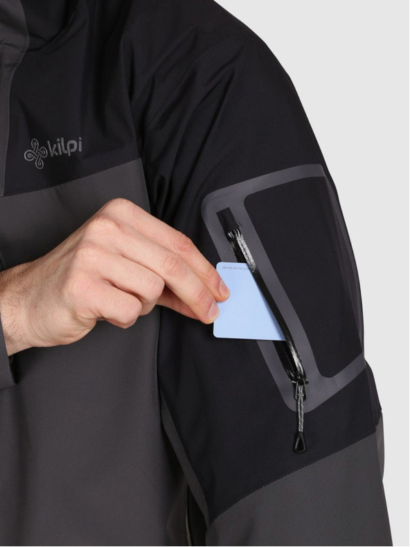 Kilpi Pánska hardshellová nepremokavá bunda Kilpi MAMBA-M Tmavosivá