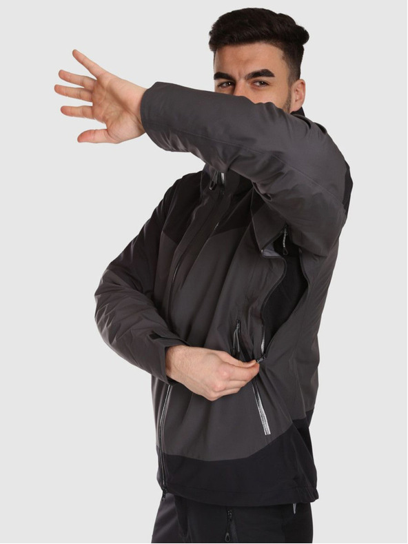 Kilpi Pánska hardshellová nepremokavá bunda Kilpi MAMBA-M Tmavosivá