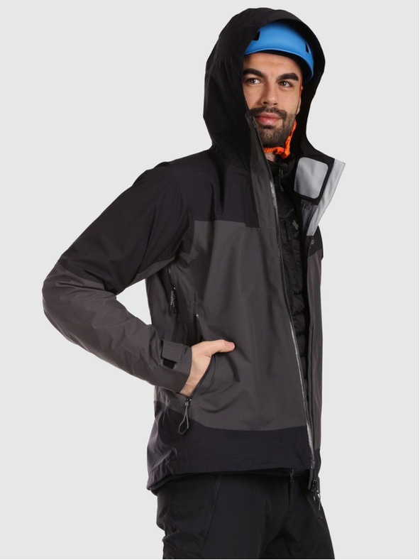 Kilpi Pánska hardshellová nepremokavá bunda Kilpi MAMBA-M Tmavosivá