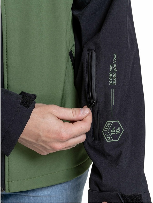 Meatfly Meatfly pánska softshell bunda Rasmussen Forest Green/Black | Čierna | Veľkosť