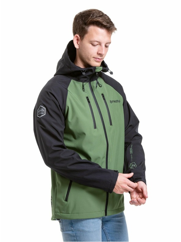Meatfly Meatfly pánska softshell bunda Rasmussen Forest Green/Black | Čierna | Veľkosť