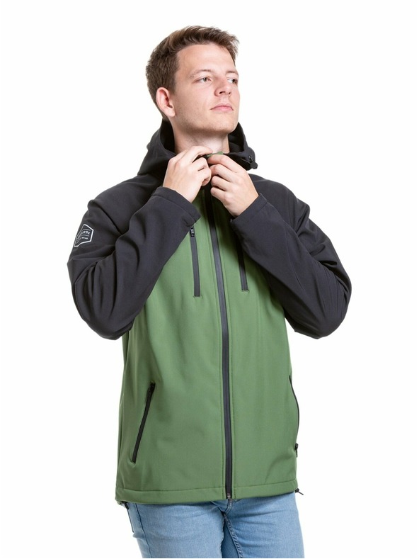 Meatfly Meatfly pánska softshell bunda Rasmussen Forest Green/Black | Čierna | Veľkosť