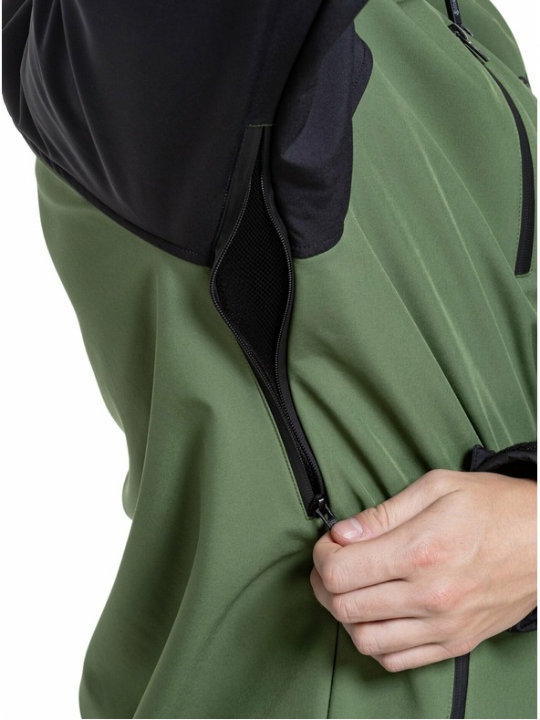 Meatfly Meatfly pánska softshell bunda Rasmussen Forest Green/Black | Čierna | Veľkosť