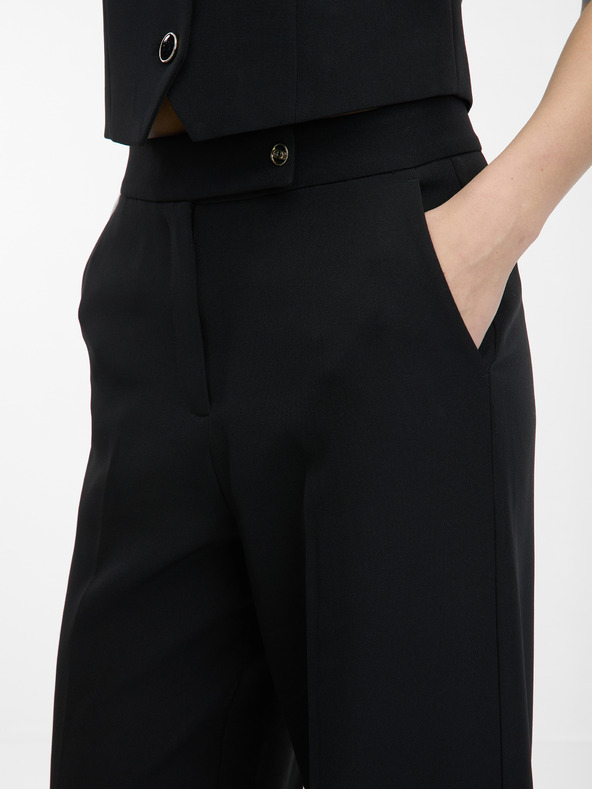 Orsay Čierne dámske široké nohavice ORSAY