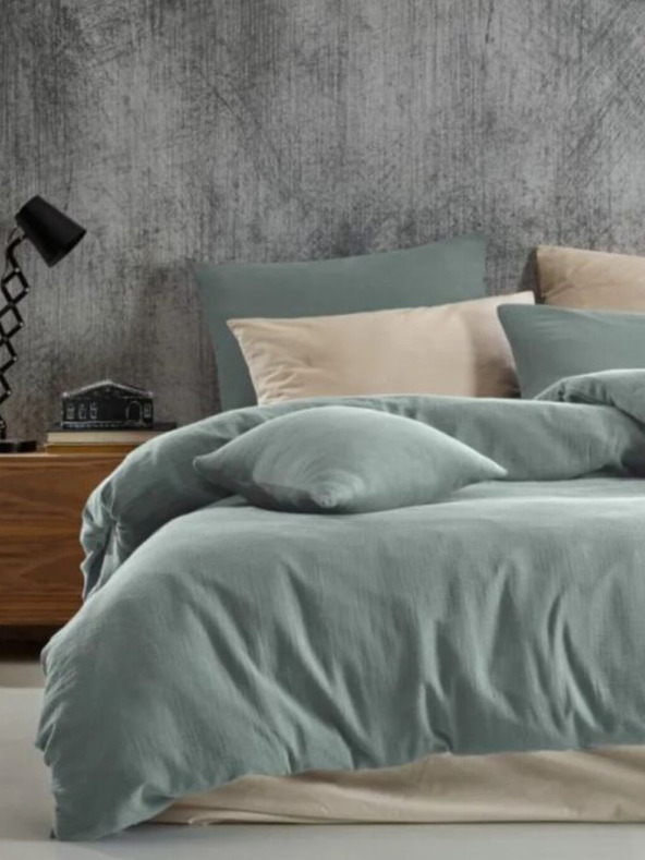 Kvalitex Francúzske mušelínové posteľné obliečky 200x200, 70x90cm svetlozelené Kvalitex