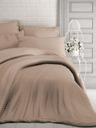 Kvalitex Francúzska saténová posteľná bielizeň s prúžkom 1+2, 220x200, 70x90cm béžová Kvalitex