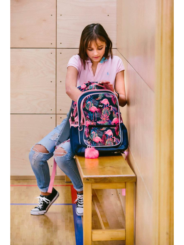 BAAGL  Modrý školský batoh core flamingo Baagl