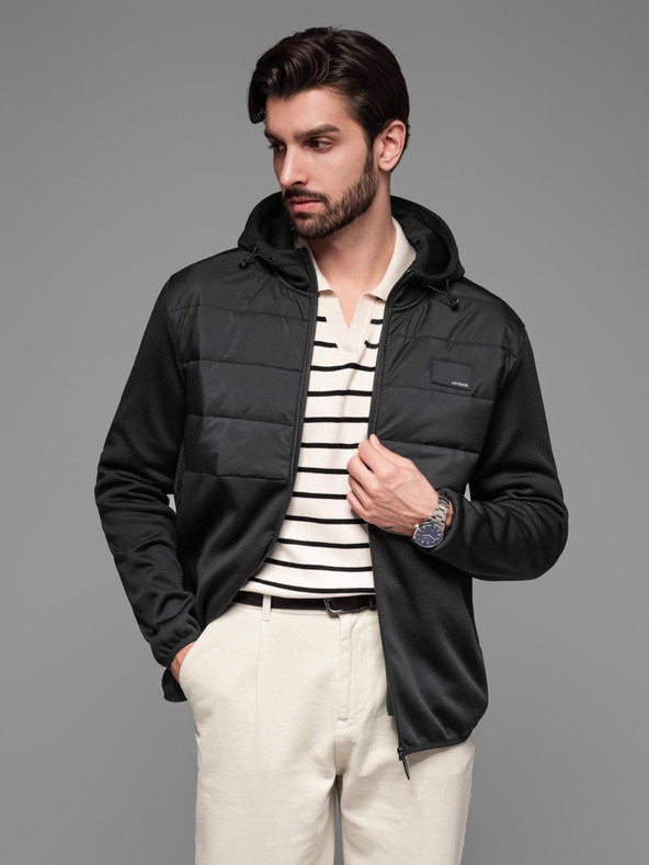 Ombre Clothing Pánska ľahká farebná športová bunda s fleecom Ombre Clothing