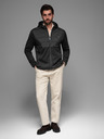 Ombre Clothing Pánska ľahká farebná športová bunda s fleecom Ombre Clothing