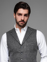 Ombre Clothing Pánska vesta z vlnenej zmesi s kockovanými chlopňami Ombre Clothing