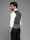 Ombre Clothing Pánska vesta z vlnenej zmesi s kockovanými chlopňami Ombre Clothing
